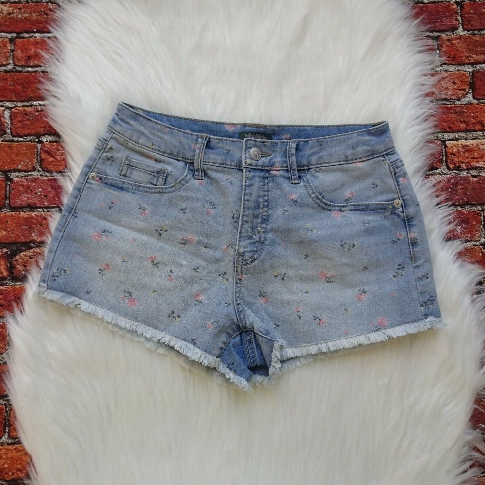 💰3/$25 Wild Fable Women's Denim Jean Shorts Cut-Off Floral Stretch Raw Hem  6 - Picture 12 of 12